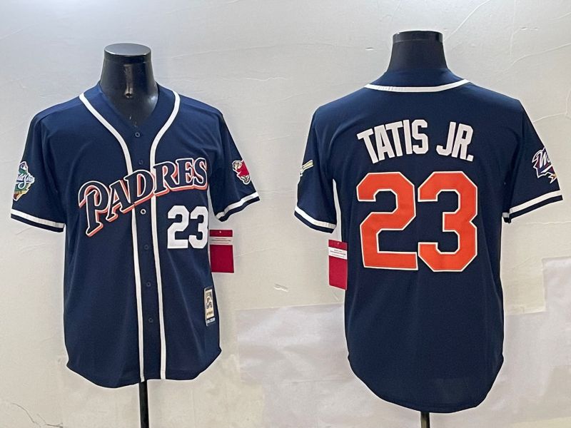 Men San Diego Padres #23 Tatis jr Blue Throwback Game 2025 Nike MLB Jersey style 3121->san diego padres->MLB Jersey